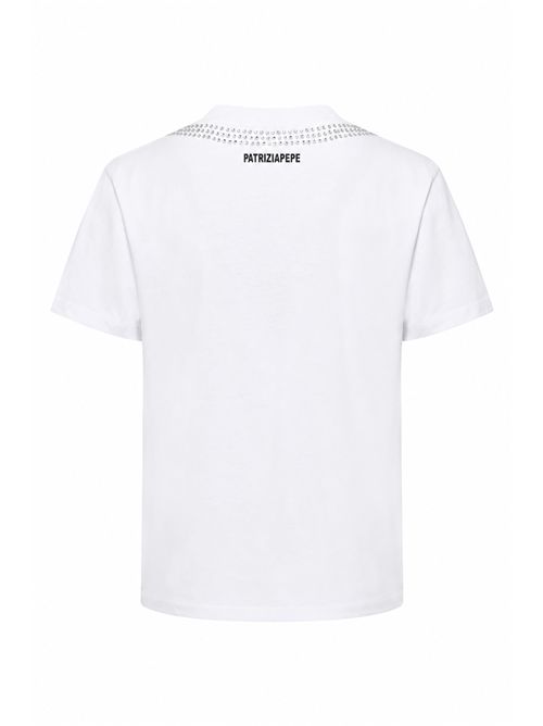 T-shirt in cotone con glitter Patrizia Pepe | 8M1818 J111W103